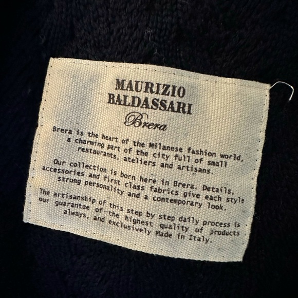 Italian Maurizio Baldassari Virgin Wool Knit Cardigan in Navy Men’s Size EU 48 - Picture 8 of 8